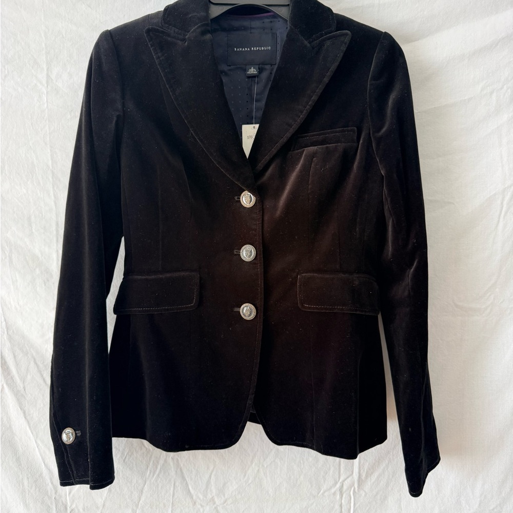 NWT Banana Republic Black Velvet Blazer